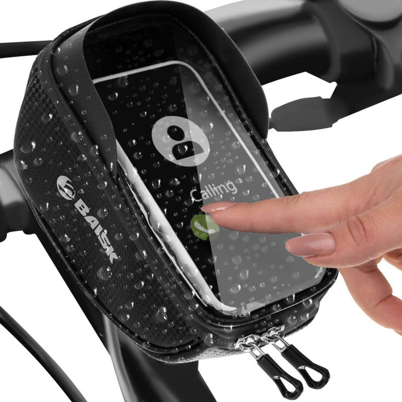 Kormányra szerelhető, vízálló kerékpár táska átlátszó telefon tokkal