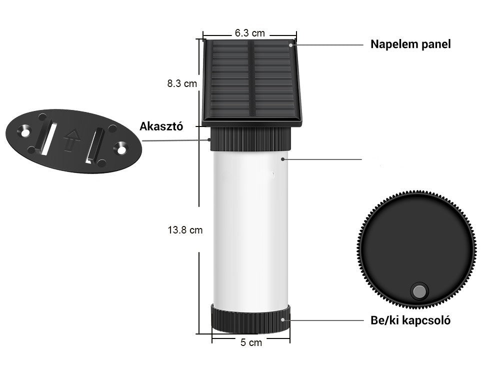 Vezeték nélküli napelemes 100 LED-es kerti lámpa