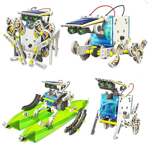 13 az 1-ben napelemes robot