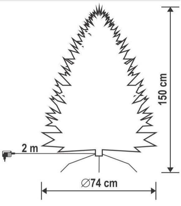 Optikai szálas műfenyő (150 cm)