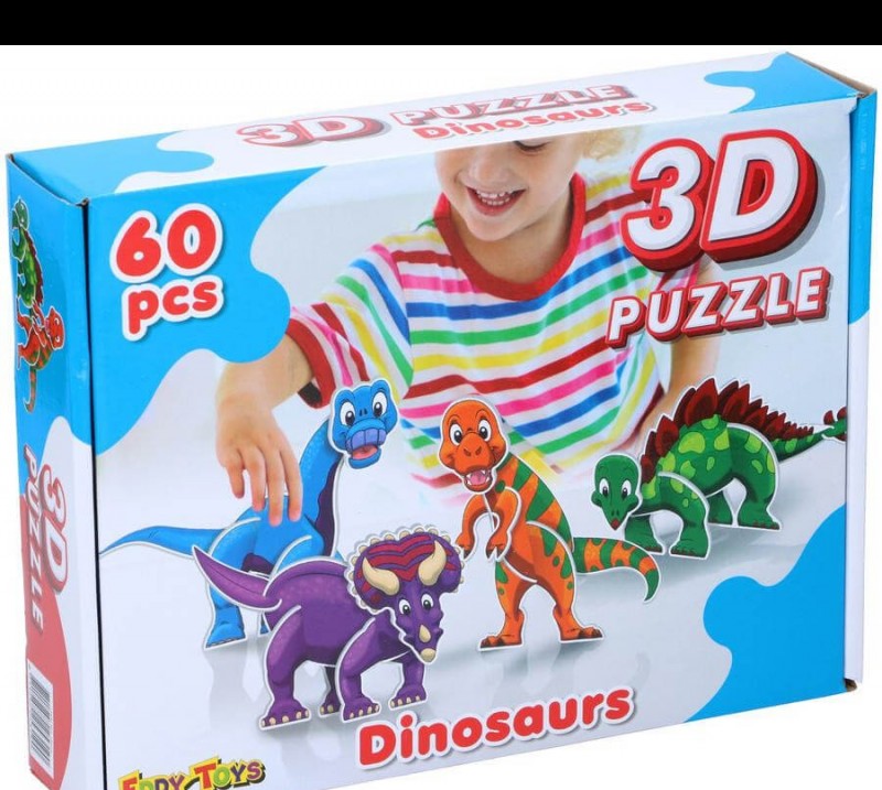 Puzzle 3D dinoszaurusz (60 részes, 28 x 21 x 6 cm)