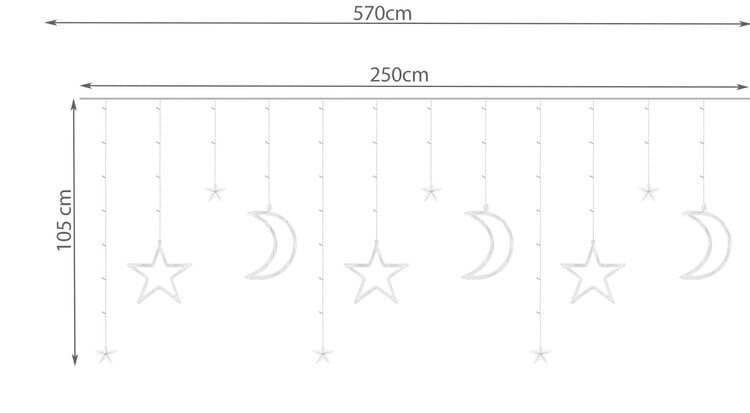 LED csillag -és holdfüggöny