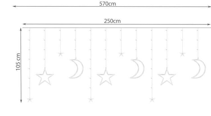 LED csillag -és holdfüggöny