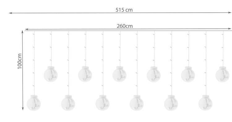 LED hógömbös fényfüggöny