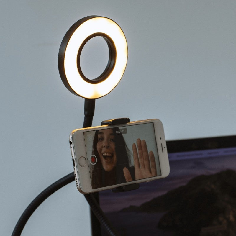 Selfie,vlog LED körfény telefontartóval