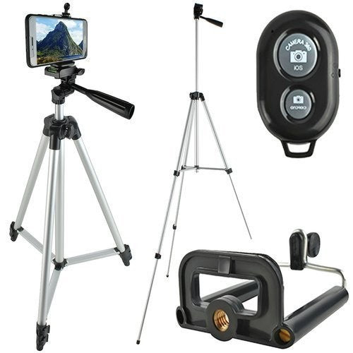 Tripod állvány bluetooth-os távirányítóval