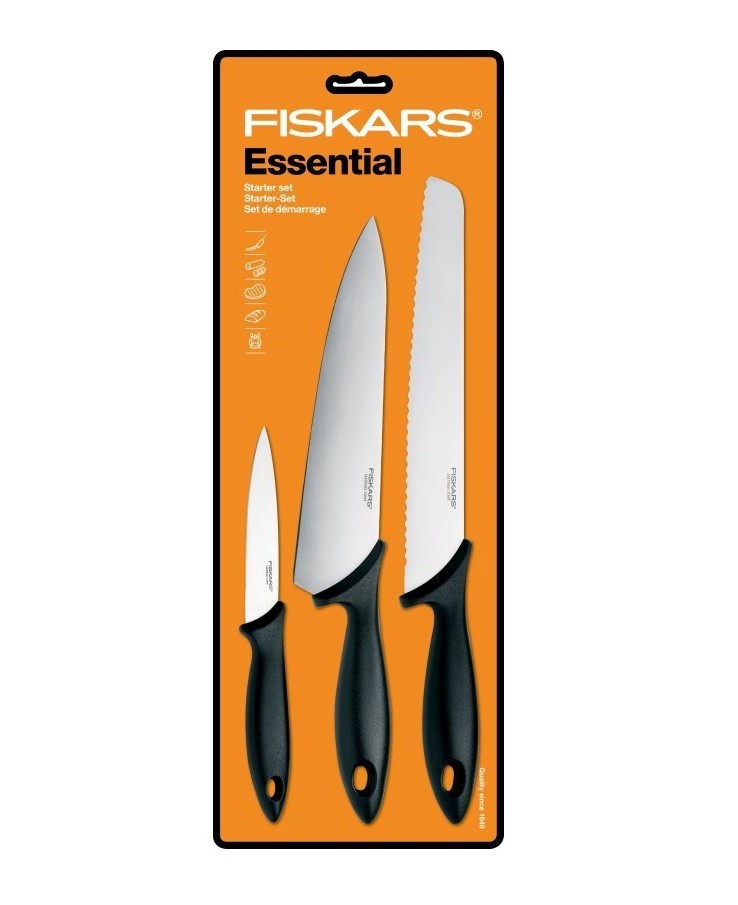 FISKARS Essential 3 darabos kezdő késkészlet