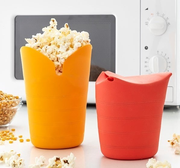 Összecsukható szilikon popcorn készítő tál, 2 db (InnovaGoods)