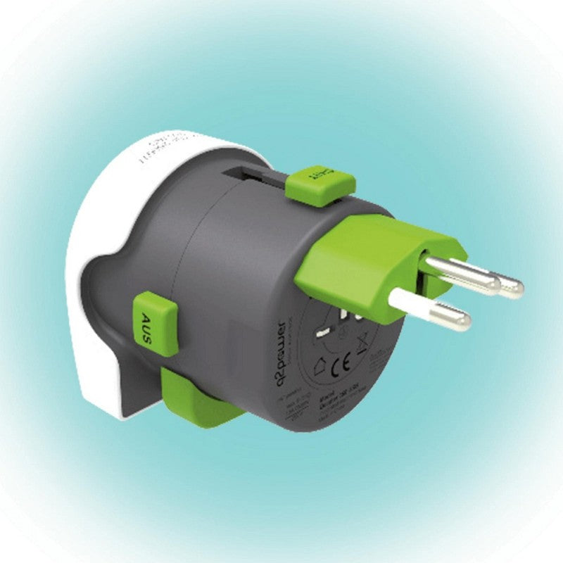 Utazóadapter, átalakító, univerzális + USB (Q2 Power)