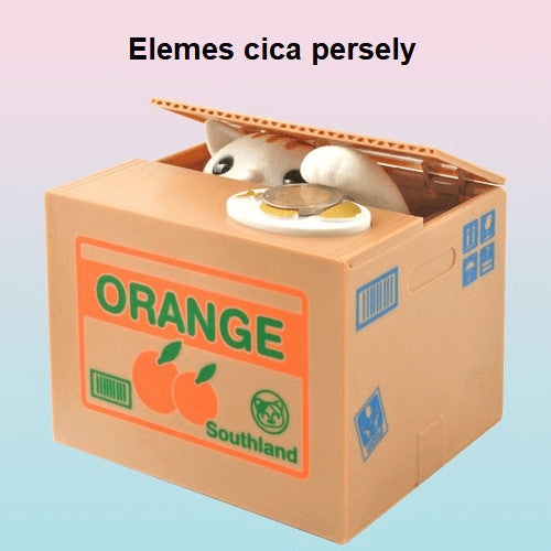 Aranyos elemes cica persely