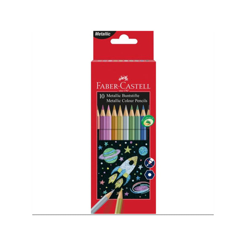 Faber-Castell: színes ceruza készlet, 10 db-os, fémes színek