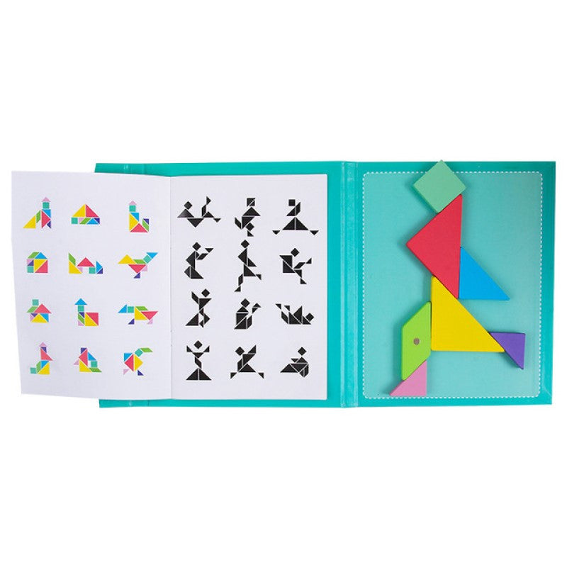 Mágneses puzzle könyv, tangram játék