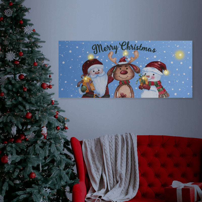 "Merry Christmas" karácsonyi LED hangulatkép, 70x30 cm