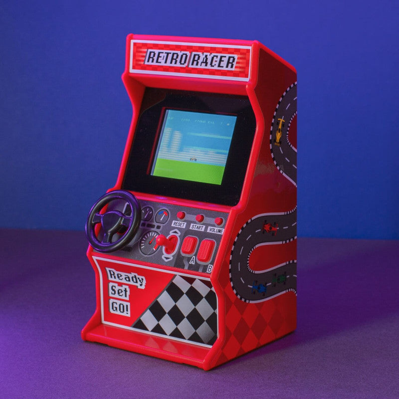 Retro mini versenyzős arcade játékgép (30 játékkal)