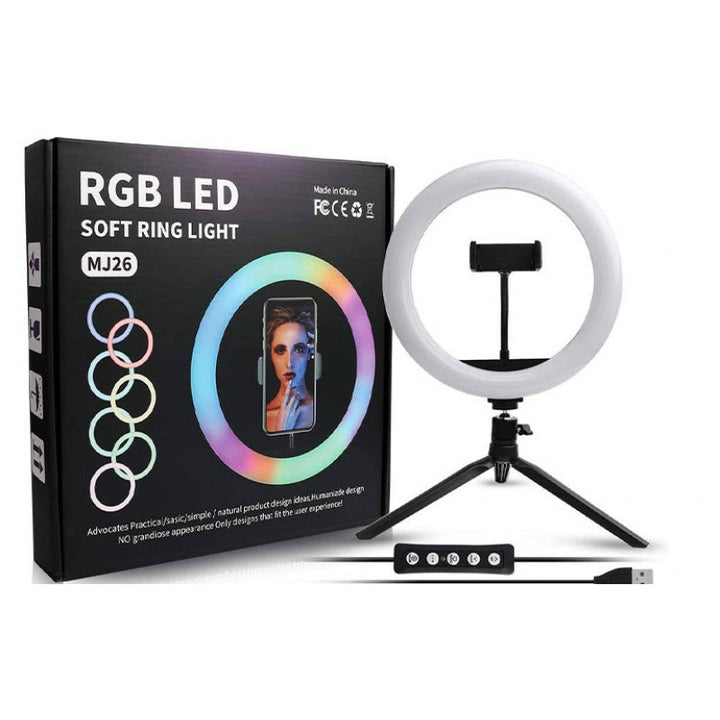 RGB RING STYLE színes LED gyűrűs körlámpa állvánnyal