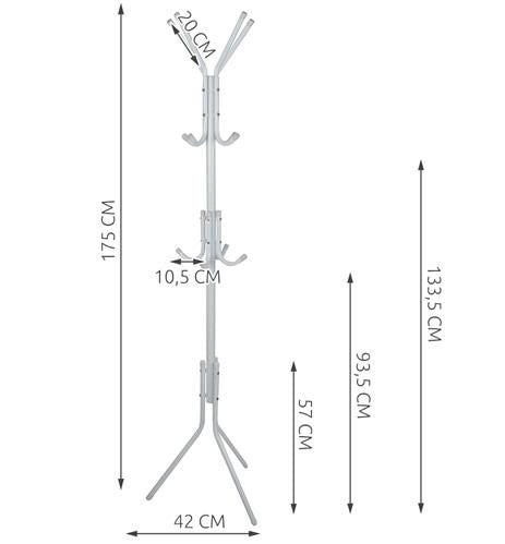 Ruhhy Álló fogas - fehér - 170 cm