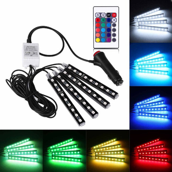 Szivargyújtós RGB LED világítás autóba