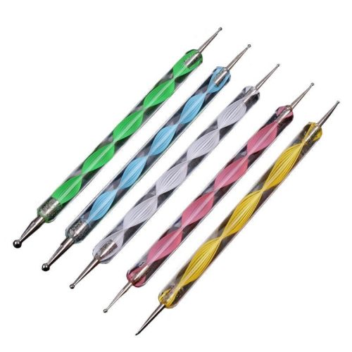 Körömdíszítő toll készlet, 5 db-os precíziós körömművészeti eszközkészlet