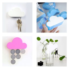   Felhő alakú mágneses fali kulcstartó és kulcsakasztó rendszer