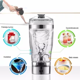   Elektromos Shaker Hordozható Mixer Keverőpohár Edzéshez és Utazáshoz