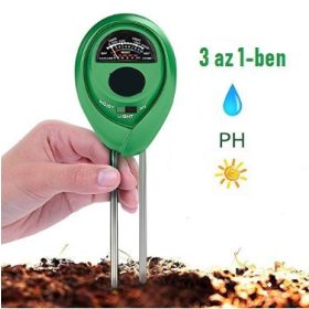   3 az 1-ben talajvizsgáló kertészeti eszköz pH, nedvesség és fény mérésére