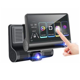   REC 504 Érintőkijelzős Autós Menetrögzítő Kamera Tolatókamera és Utastér Felvétel Funkcióval