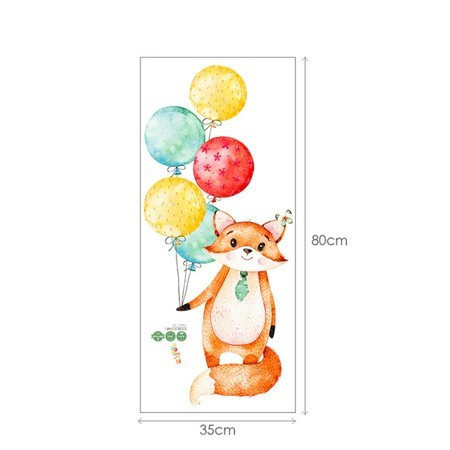 Állatos Falmatrica Gyerekeknek - Nyuszkó Nyúl Két Színes Lufival Dekoráció