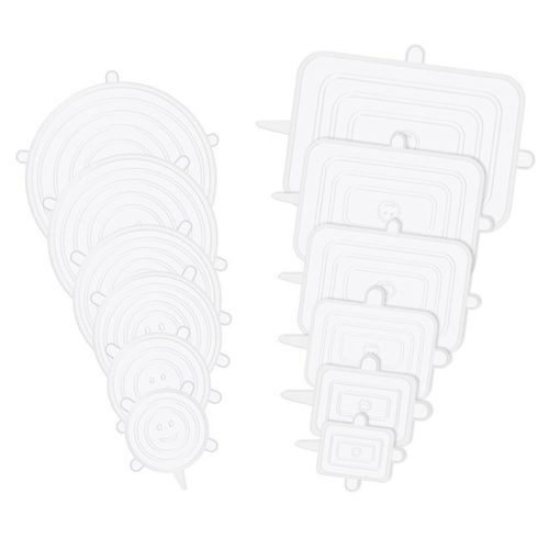 Szilikon fedő szett, univerzális konyhai edényfedő készlet 12 darabos készlet