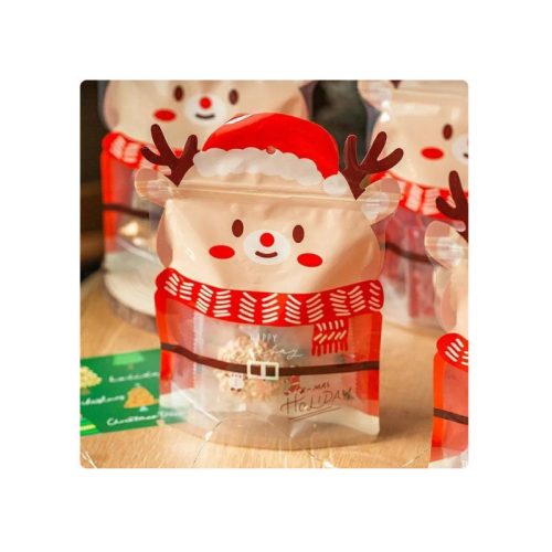 Karácsonyi ajándéktáska szett 25 db - karácsonyfa mintás ünnepi csomagolás