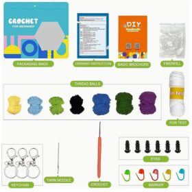   Kezdő állatos horgolókészlet - Kreatív DIY kézműves csomag gyermekeknek és felnőtteknek