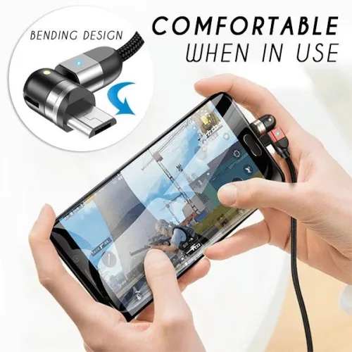 Dupla 360°-os mágneses töltő kábel Android USB-C eszközökhöz