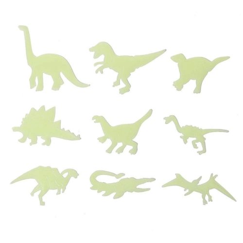 Világító dinoszaurusz formájú faldísz szett (9 darab) gyerekszobába