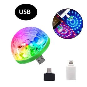   Mini RGB Disco Gömb USB Csatlakozással - Hordozható Fényhatások Partyhoz és Rendezvényekhez