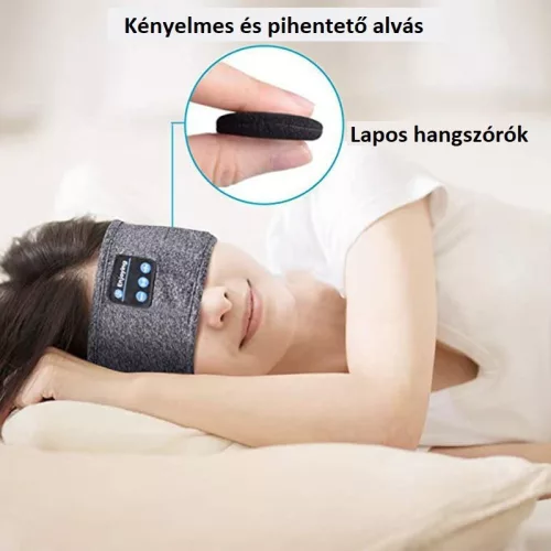 Bluetoothos Zenélő Fejpánt Fekete – Kényelmes Zenehallgatás és Alvás Közben