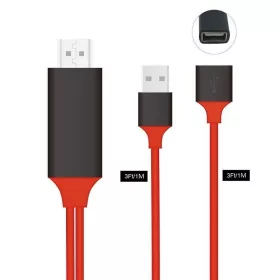   HDMI – USB átalakító kábel, kompatibilis telefon csatlakoztatásához HDMI eszközökhöz