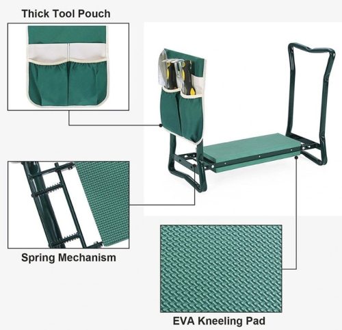 Kerti térdelő és ülőpad, ergonomikus kerti munkához