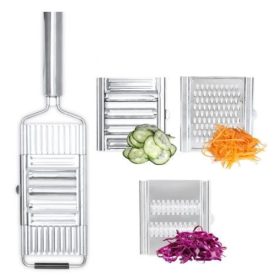   Reszelő és szeletelő készlet 3 cserélhető betéttel konyhai zöldség- és gyümölcsfeldolgozáshoz