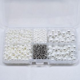   Díszítő Gyöngy Készlet (625db) - Fehér Színű Dekorációs Kellékek Kézműves Projektekhez