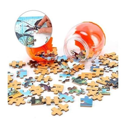 Dinós puzzle tojásban piros - Kreatív építőjáték gyerekeknek