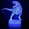 3D Dinoszaurusz LED Éjjeli Lámpa - T-Rex Gyerekszobába