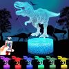 3D Dinoszaurusz LED Éjjeli Lámpa - T-Rex Gyerekszobába