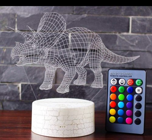 3D Dinoszaurusz LED Éjjeli Lámpa - T-Rex Gyerekszobába