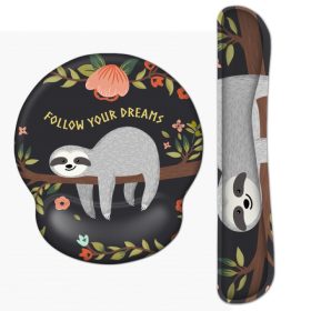   Csuklótámasz és egérpad szett Cicás mintával, ergonomikus kialakítás számítógépes munkához