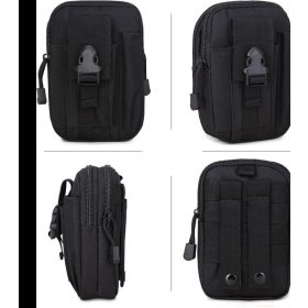   Fekete katonai stílusú övtáska túrázáshoz és mindennapi használatra