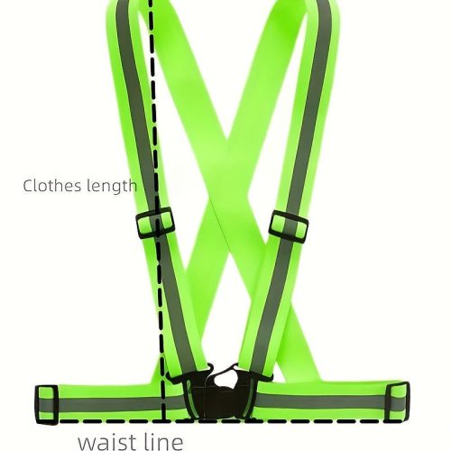 Elasztikus fényvisszaverő biztonsági mellény hevederrel, közlekedésbiztonsági használatra
