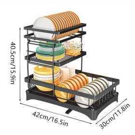   3 Szintes edény csepegtető állvány konyhai tároló és szárító rendszerrel