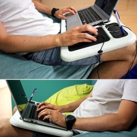   Laptop Notebook Asztal Beépített Hűtőpaddal és Laptop Hűtő Funkcióval