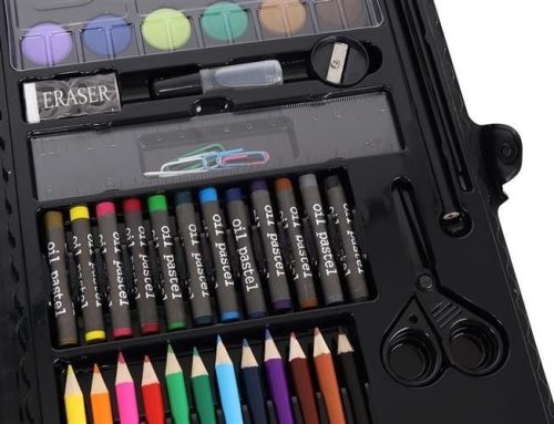 86 darabos művész készlet fekete tárolóban rajzoláshoz és festéshez