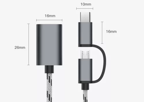 2 az 1-ben USB átalakító kábel többeszközös csatlakoztatáshoz