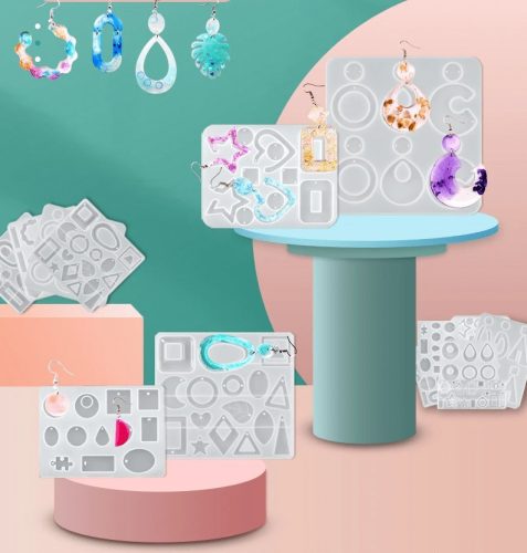 Szilikon öntőforma fülbevaló készítéshez - 11.6x13.7cm méretben